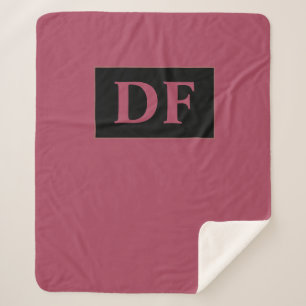 Manta Sherpa Monogramado de Borgoña