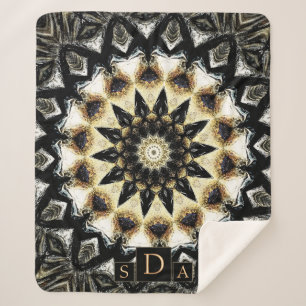 Manta Sherpa Monogramed Campfire Wood Mandala