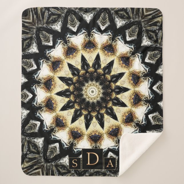 Manta Sherpa Monogramed Campfire Wood Mandala (Anverso)