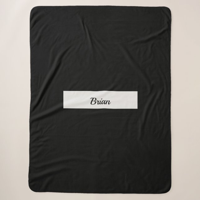Manta Sherpa Monogramo negro Sherpa Blanket (Anverso)