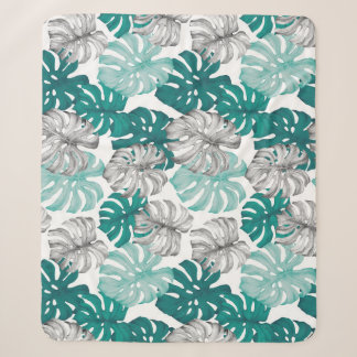 Manta Sherpa Monstera Duo Tone: Trópicos mínimos