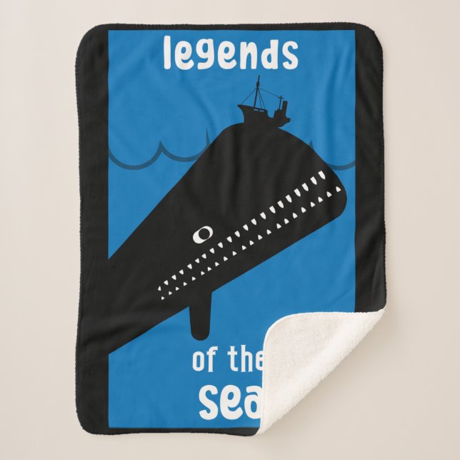 Manta Sherpa Monstruo del mar de los niños pequeños Moby Dick (Anverso)