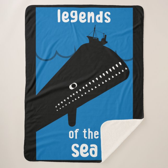 Manta Sherpa Monstruo del mar de los niños pequeños Moby Dick (Anverso)