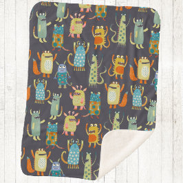 Manta Sherpa Monstruos de Cute