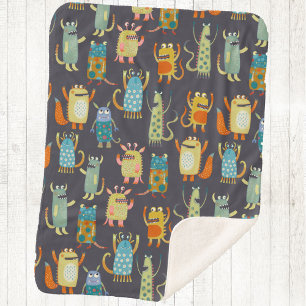 Manta Sherpa Monstruos de Cute