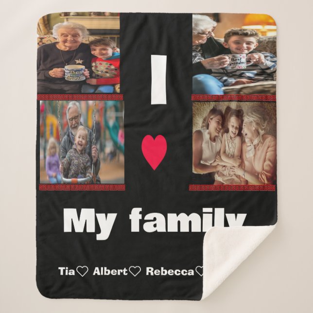 Manta Sherpa Montaje moderno y personalizado de fotos de Sherpa (Anverso)