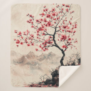 Manta Sherpa Montaña Serenidad Crimson Sakura (1)