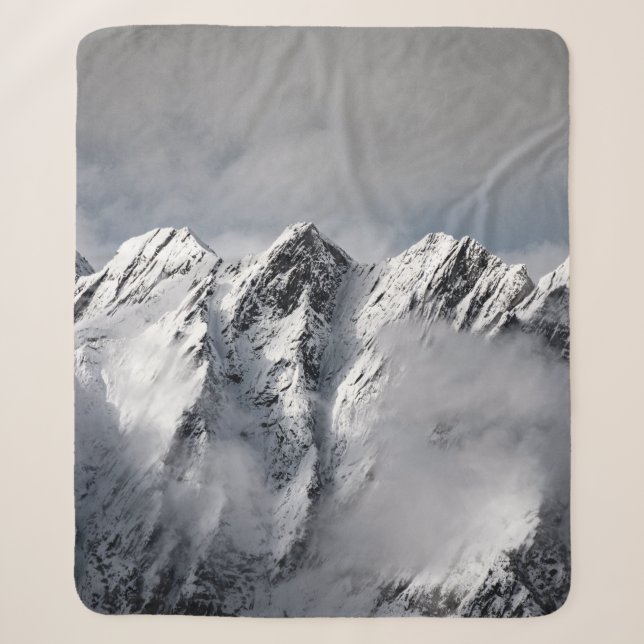 MANTA SHERPA MONTAÑAS CUBIERTAS DE NIEVE (Anverso)