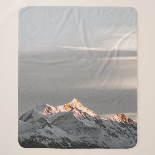 MANTA SHERPA MONTAÑAS CUBIERTAS DE NIEVE (Anverso)