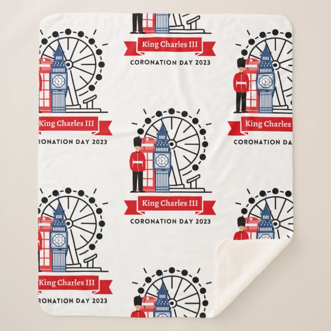 Manta Sherpa Montañas de Coronación del Rey Carlos III (Anverso)