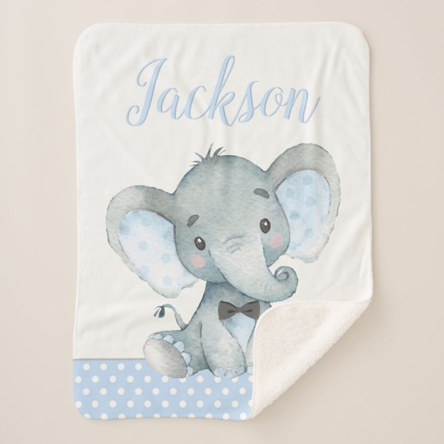 Manta Sherpa Montañas Elephant Baby Boy (Anverso)