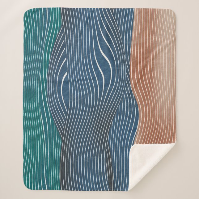 Manta Sherpa Montañas paisajísticas naturales: patrón sin fisur (Anverso)