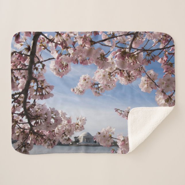 Manta Sherpa Monumentos | Flores de cerezo conmemorativas de Je (Anverso (horizontal))