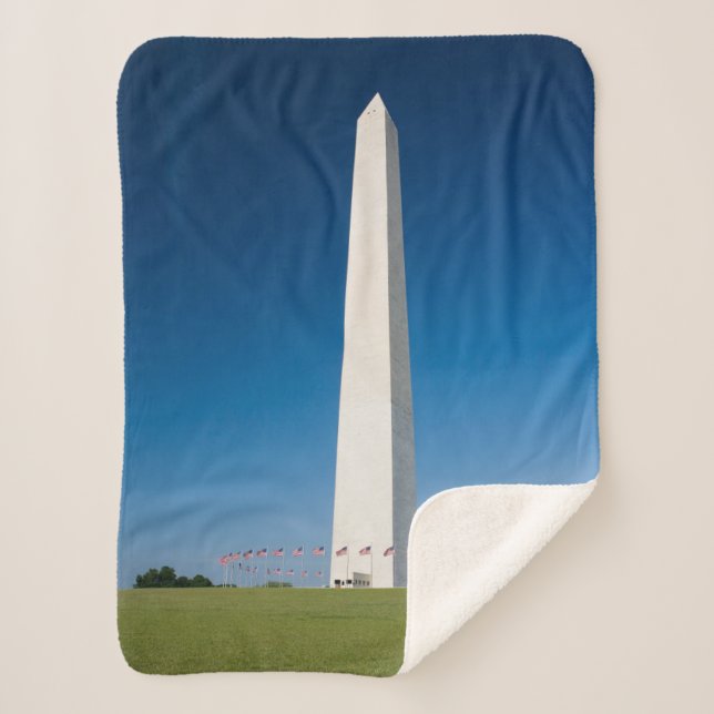 Manta Sherpa Monumentos | Monumento a Washington con banderas (Anverso)