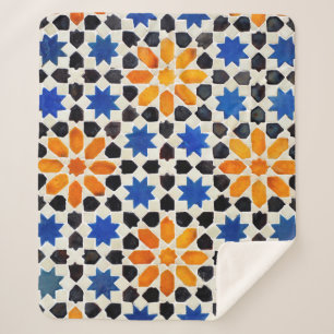 Manta Sherpa mosaico árabe de azulejos de estilo marroquí, deco
