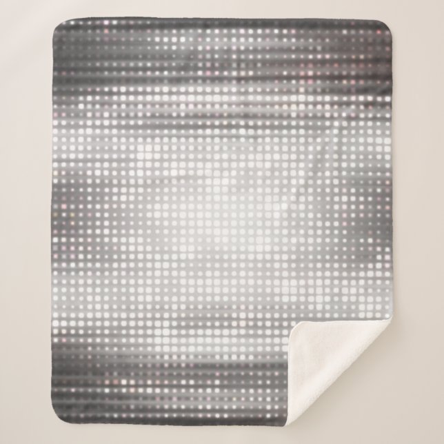 Manta Sherpa Mosaico brillante: Resumen gris brillante. (Anverso)