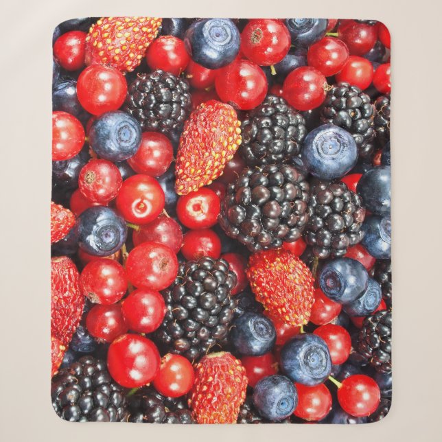 Manta Sherpa Mosaico de fondo Berry-Fresh (Anverso)