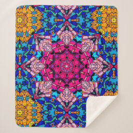 Manta Sherpa Mosaico rosa Mandala Floral Psicodélico Retro