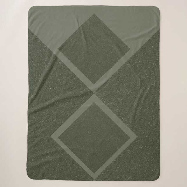 Manta Sherpa Moss Green Bold Diamond Sherpa Blanket (Anverso)