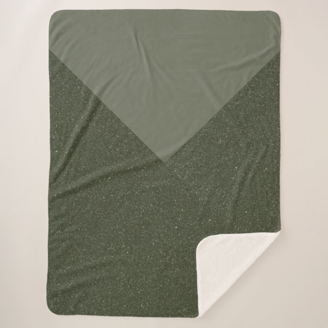 Manta Sherpa Moss Green Chevron Sherpa Blanket (Anverso)
