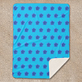 Manta Sherpa Moss Rosa Flor patrón sin foco en azul claro