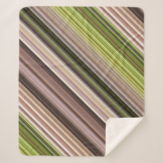 Manta Sherpa Mossy Bark Brown y Green Stripe