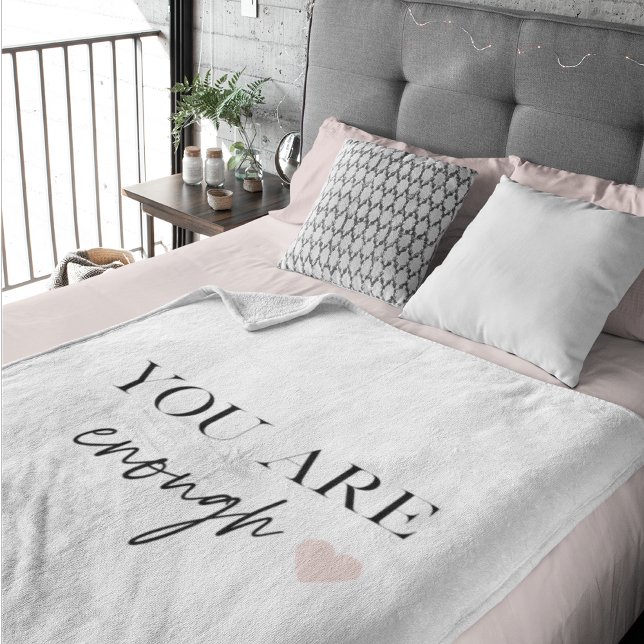 Manta Sherpa Motivación positiva que eres suficiente cita (Subido por el creador)