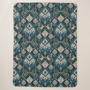 Manta Sherpa Motivos africano boho estampado Floral Ikat