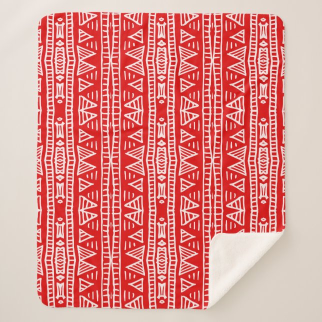 Manta Sherpa Motivos tribales étnicos Patrón de rayas (Anverso)