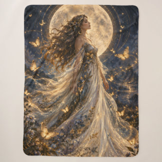 Manta Sherpa Mujer Celestial Mariposas Doradas Whimsigoth