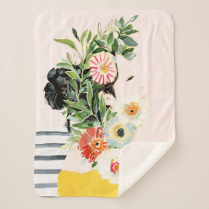 Manta Sherpa Mujer con las flores