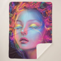 Mujer extranjera con pelo cósmico