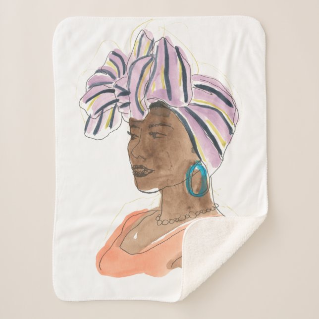 Manta Sherpa Mujer fuerte y bella (Anverso)