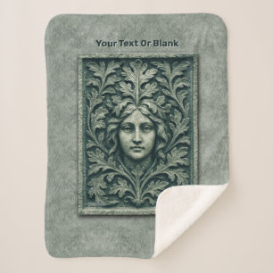 Manta Sherpa Mujer verde - Piedra