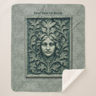 Manta Sherpa Mujer verde - Piedra