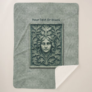 Manta Sherpa Mujer verde - Piedra