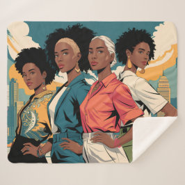 Manta Sherpa Mujeres empoderadas en la moda urbana