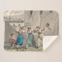 Manta Sherpa Mujeres luchando en Roma, Italia (Escena histórica