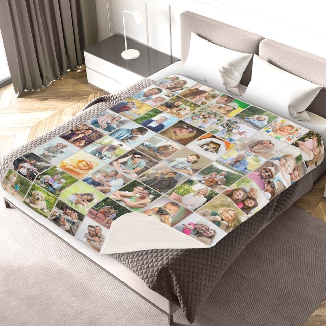 Manta Sherpa Multi Photo 48 Picture Grid Collage Beige (Subido por el creador)