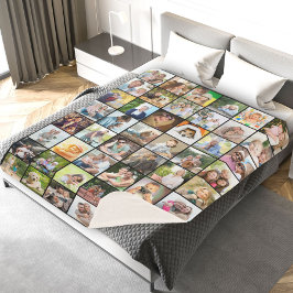 Manta Sherpa Multi Photo 48 Picture Grid Collage Black