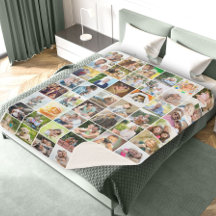 Multi Photo 48 Picture Grid Collage White