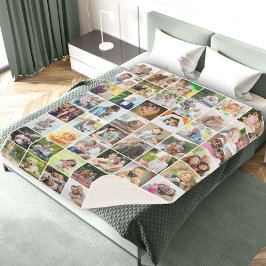 Manta Sherpa Multi Photo 48 Picture Grid Collage White