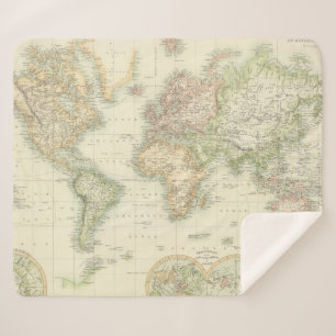 Manta Sherpa Mundo en la proyección de Mercator