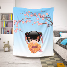 Muñeca Kokeshi Ume - Geisha Japonesa Azul