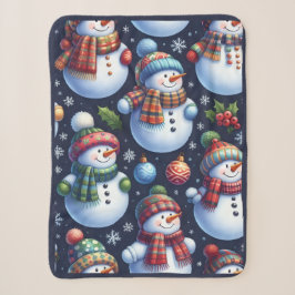 Manta Sherpa Muñeco de Nieve Festivo Acogedor