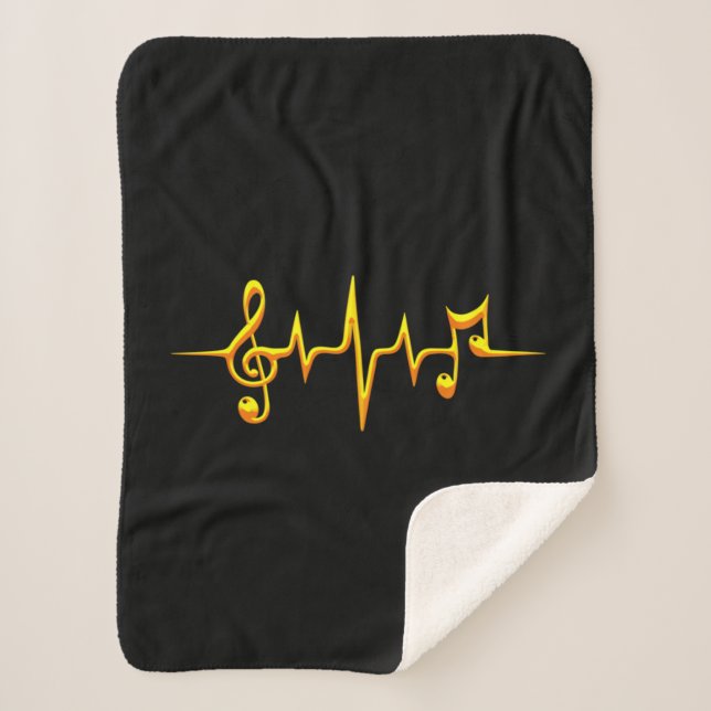 Manta Sherpa Music Pulse Notes Clef Frecuence Wave Sound (Anverso)