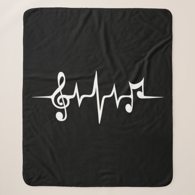 Manta Sherpa Music Pulse Notes Clef Frecuence Wave Sound (Anverso)