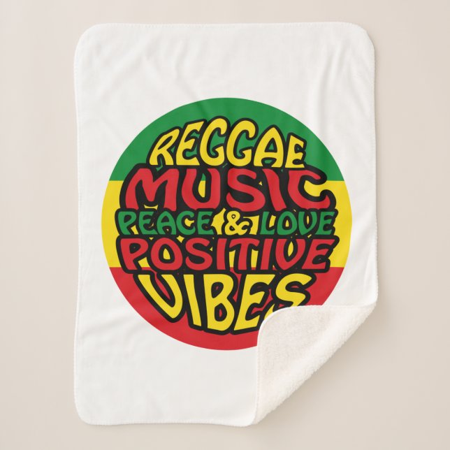 Manta Sherpa Música de reggae con dichos positivos (Anverso)