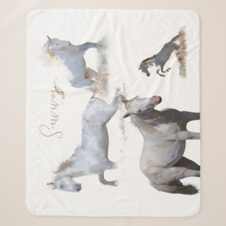 Manta Sherpa MustangWild Stallion Survivor Sherpa Blanket