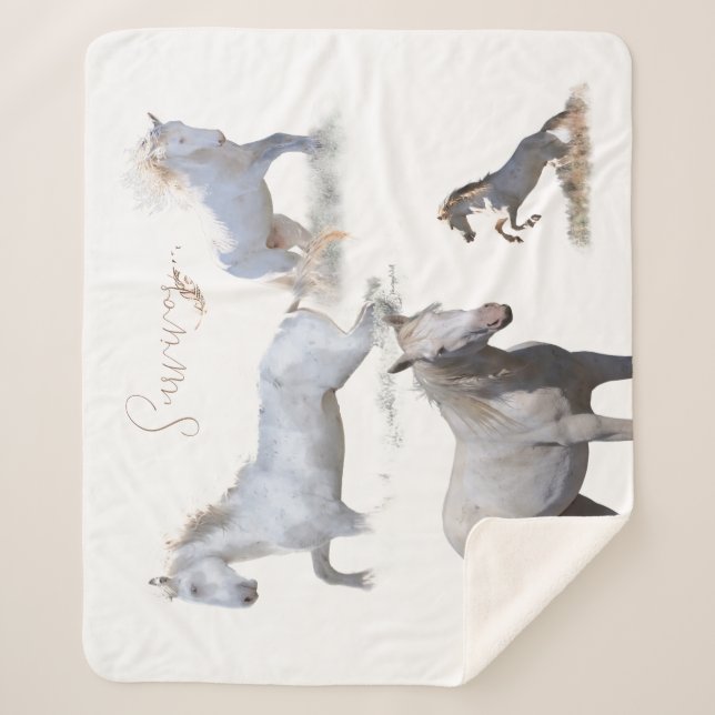 Manta Sherpa MustangWild Stallion Survivor Sherpa Blanket (Anverso)